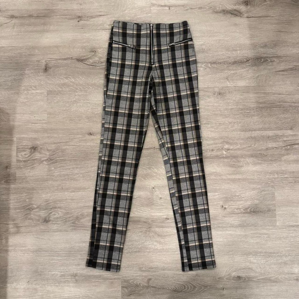 Tiger Mist Plaid Pants In Black And Gray